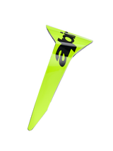 Alpinestars Supertech R10 Arius Standard Spoiler, Motorcycle Helmet Accessory, Fluorescent Yellow and Black, aerodynamic racing component featuring a sleek profile and bold graphics, replacement part for S-R10 helmets