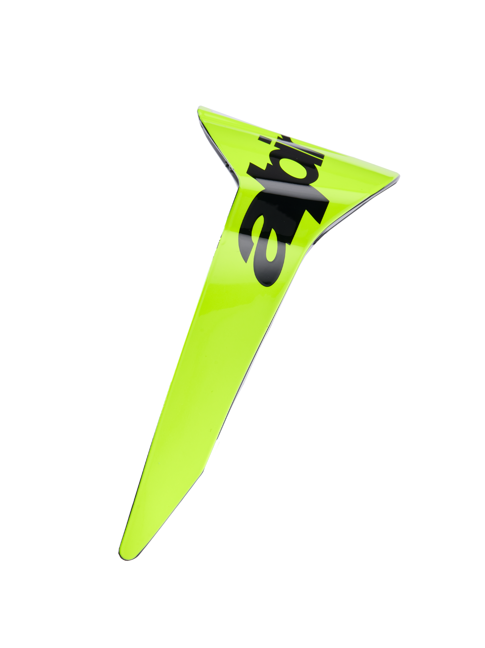 Alpinestars Supertech R10 Arius Standard Spoiler, Motorcycle Helmet Accessory, Fluorescent Yellow and Black, aerodynamic racing component featuring a sleek profile and bold graphics, replacement part for S-R10 helmets