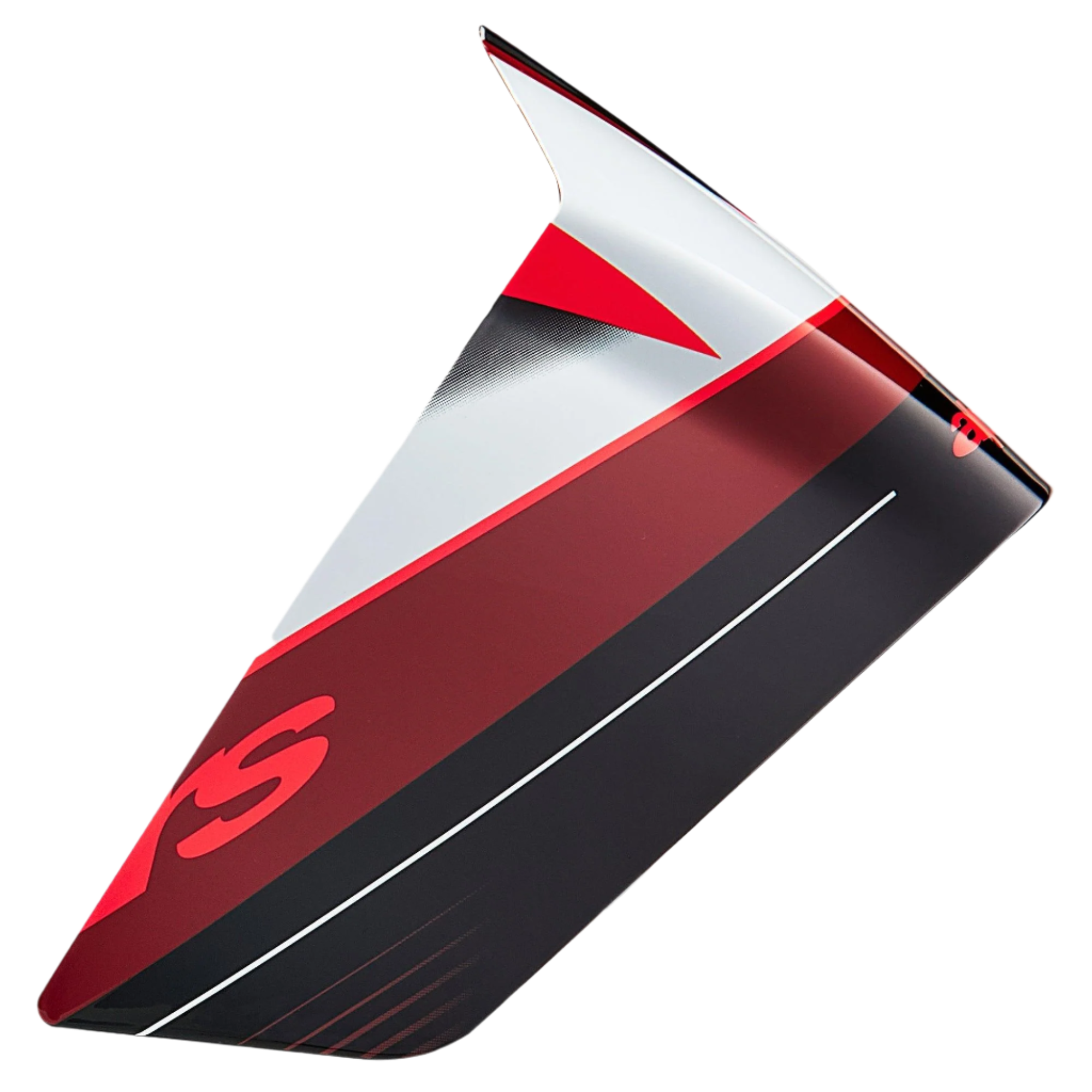 Alpinestars Supertech R10 Team Race Spoiler, Helmet Accessory, Black Carbon Red and White Glossy, aerodynamic replacement part with angular graphics and sleek profile