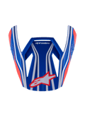 Alpinestars S-M3 Youth Wurx Visor, Motocross Helmet Visor, Blue Red and White with Black accents, glossy finish with bold stripes and Astar logo, angular aerodynamic replacement peak for youth MX helmets