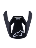 Alpinestars S-M3 Youth Solid Visor, Replacement Peak for Youth Motocross Helmet, Matte Black finish with White SM3 branding and Star logo, Durable plastic accessory for off-road racing
