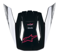 Alpinestars S-M5 Compass Visor, Motocross Helmet Peak, Black Diva Pink Glossy, featuring a pink Astars logo and white side accents, replacement visor for Supertech M5 off-road helmets