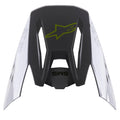 Alpinestars S-M5 Bond Visor, replacement helmet peak, Silver Yellow Fluo Glossy, featuring a central yellow fluo star logo, SM5 text, and white side panels with ASTARS branding, glossy finish for motocross protection