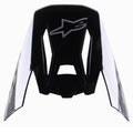 Alpinestars S-M5 Rover Visor, Motocross Helmet Replacement Peak, Black Anthracite Camo Glossy, featuring grey Alpinestars logo, angular design with camouflage side accents, replacement accessory for off-road racing helmets