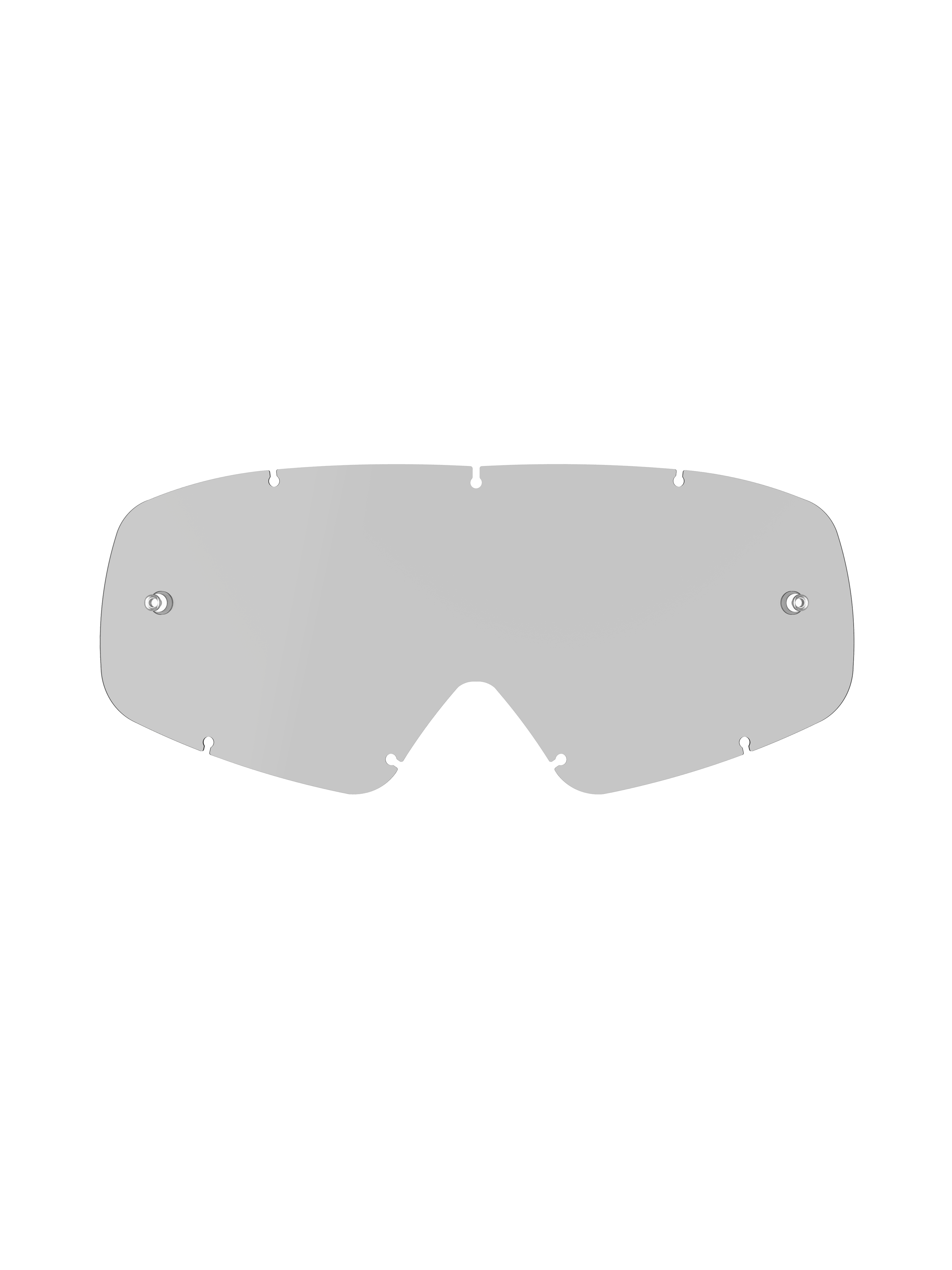 Alpinestars Vision Youth Smoke Lens, Medium Smoke tinted replacement visor for youth motocross goggles, curved polycarbonate design featuring integrated tear-off posts and a seven keyhole locking system.