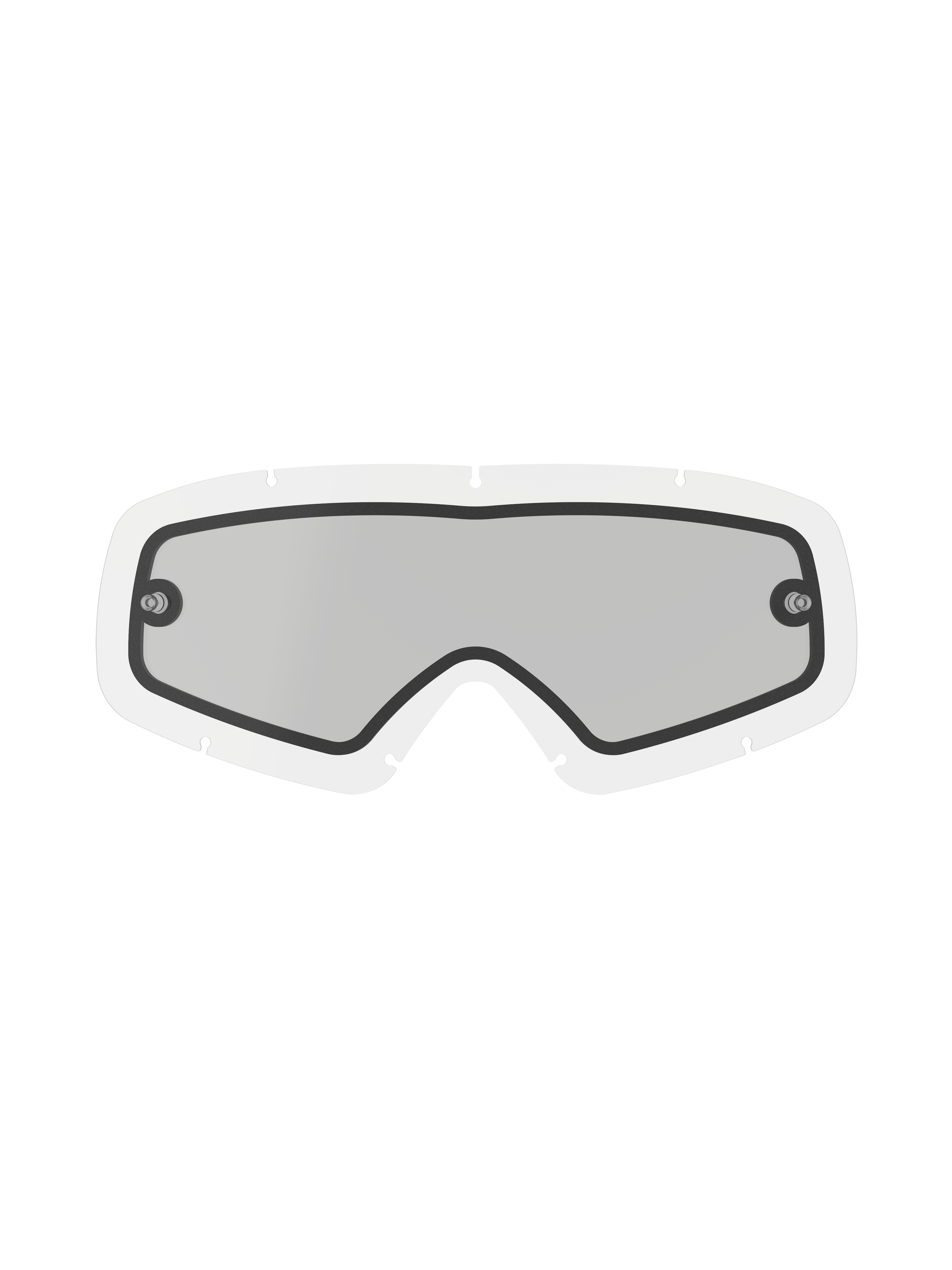 Alpinestars Vision Dual Pane Youth Lens, Clear Replacement Goggle Lens for Youth Motocross, Wide-View Curved Design with Black Perimeter Seal, Integrated Tear-Off Posts, Dual-Pane Anti-Fog Polycarbonate Construction