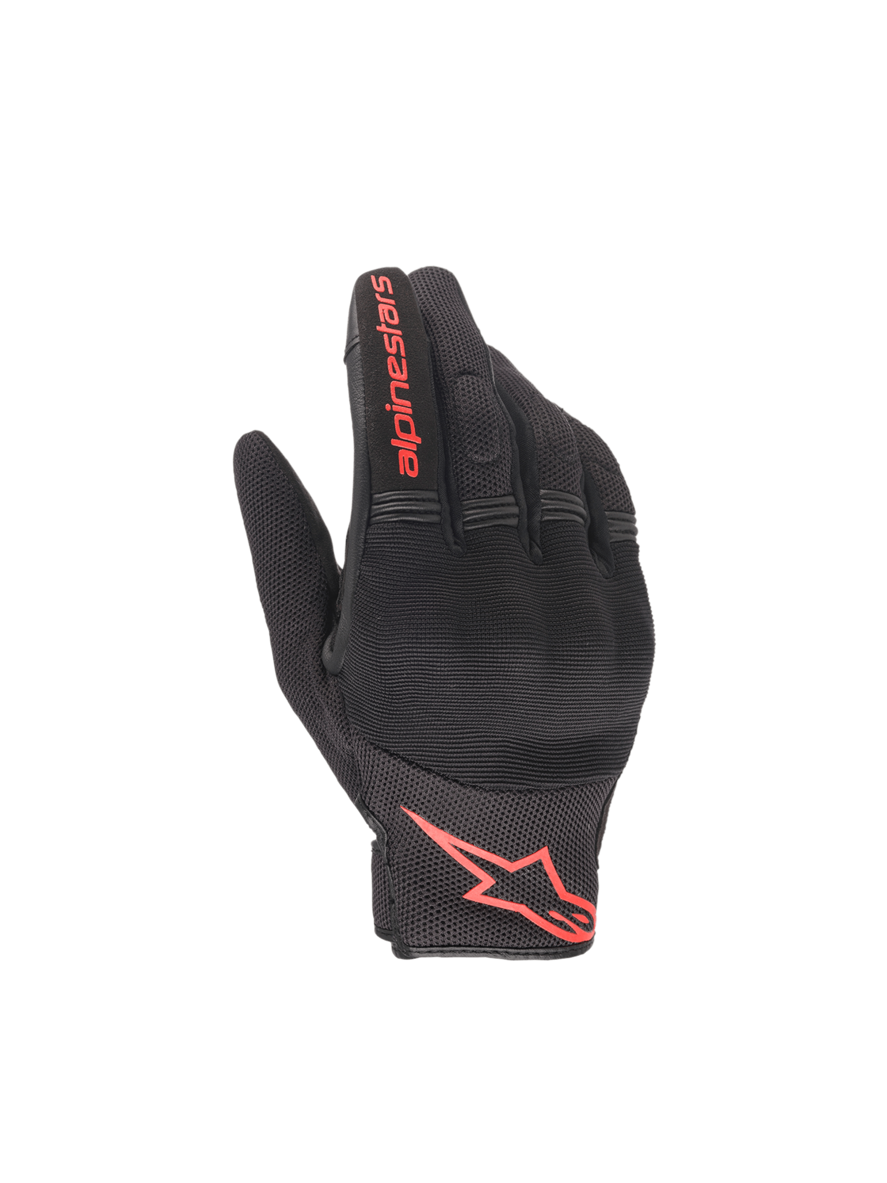 Alpinestars Copper Gloves, lightweight urban motorcycle gloves in Black and Red with covered hard knuckle protection.