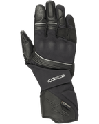 Alpinestars Jet Road Gloves, Black Motorcycle Gloves, Gore-Tex Waterproof, Leather and Textile Construction, Long Gauntlet Cuff, Reinforced Knuckle Protection, Reflective Piping, Adventure Touring Gear