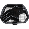 Alpinestars Supertech M10/M8 Helmet Chin Vent, Black glossy plastic replacement part, featuring a central star-shaped logo and internal mesh grid, motocross helmet ventilation accessory