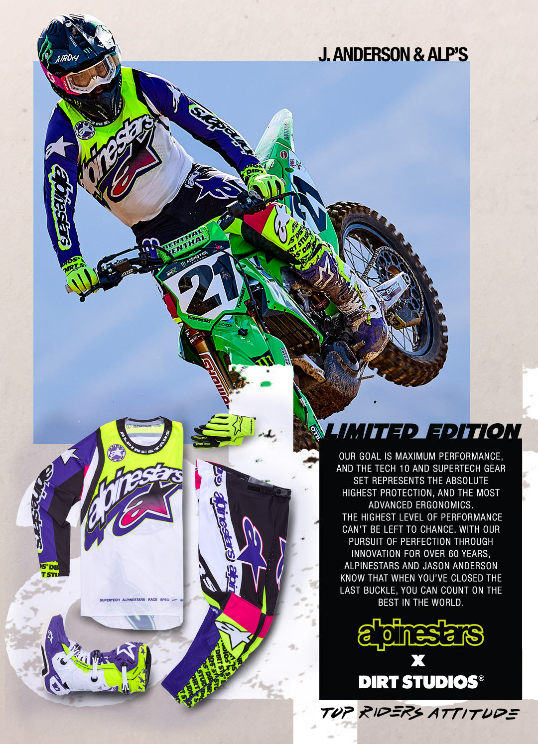 Tech 10 Dirt Studios® LE - White MX Boots | Alpinestars®