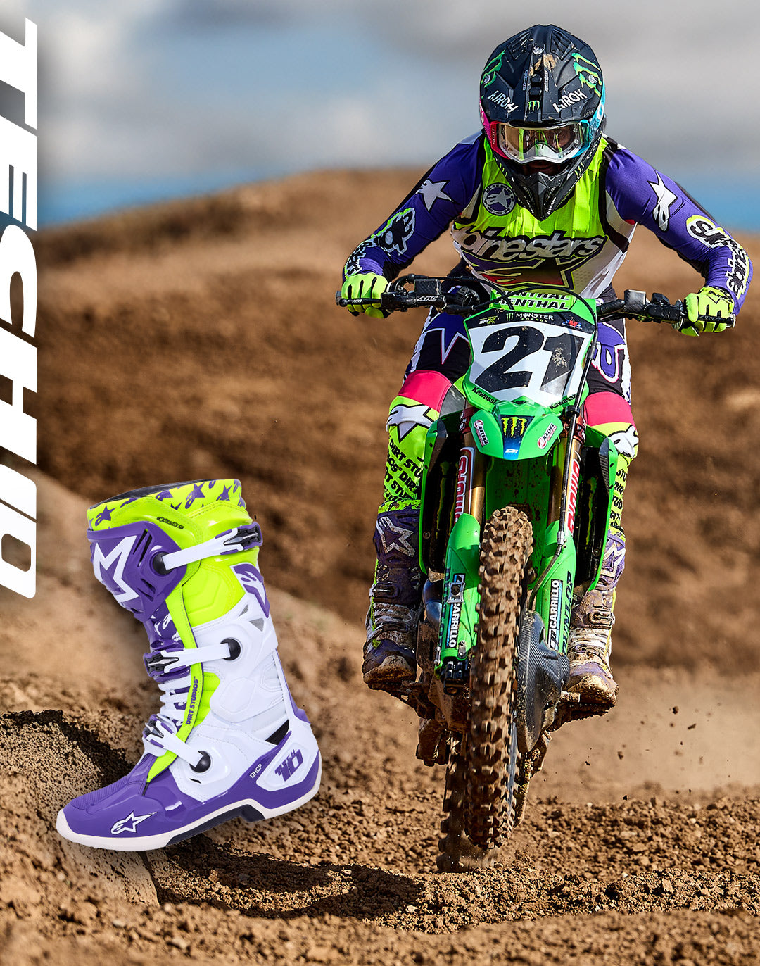 Tech 10 Dirt Studios® LE - White MX Boots | Alpinestars®