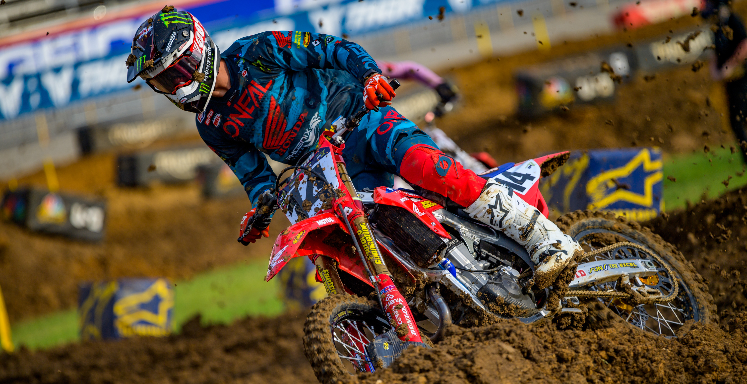 Dylan Ferrandis in action on a dirt track, wearing Alpinestars Tech 10 boots