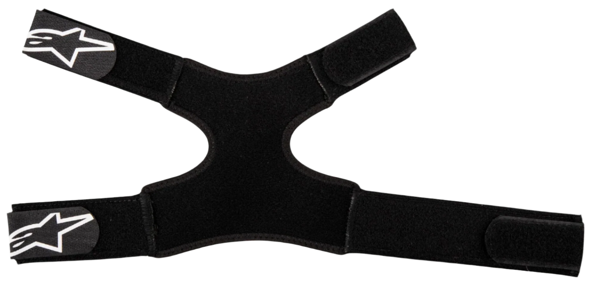 Alpinestars Fluid Dual Strap Kit, Neck Protector Straps, Black, adjustable fabric design with four velcro straps, white Alpinestars star logos on the ends, secure retention accessory for motocross protection gear