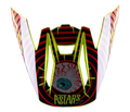 Alpinestars S-M5 Solar Flare Visor, replacement motocross helmet peak, Black Red and Fluo Yellow, featuring a prominent bloodshot eyeball graphic with ASTARS logo and vibrant neon yellow trim.