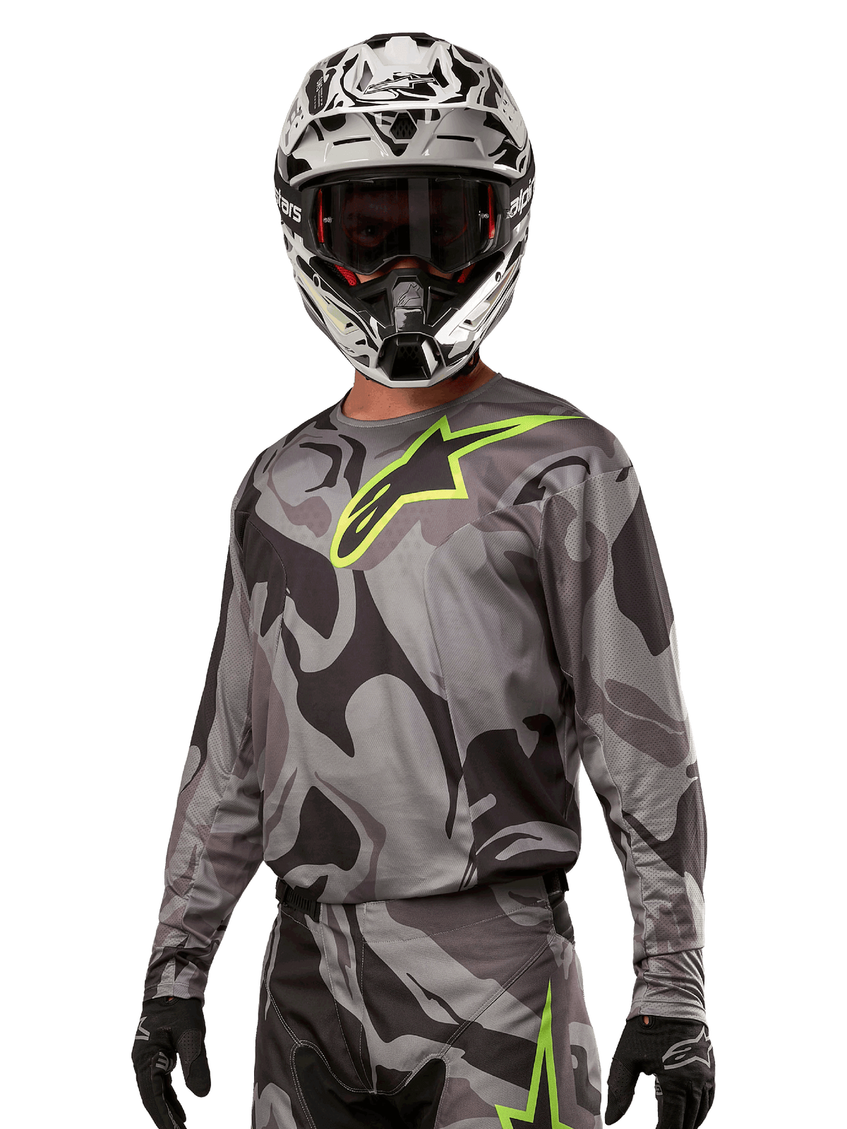 Alpinestars Racer Tactical MX Jersey – Black/Gray, Men's Sizes – Lightweight Off‑Road Gear