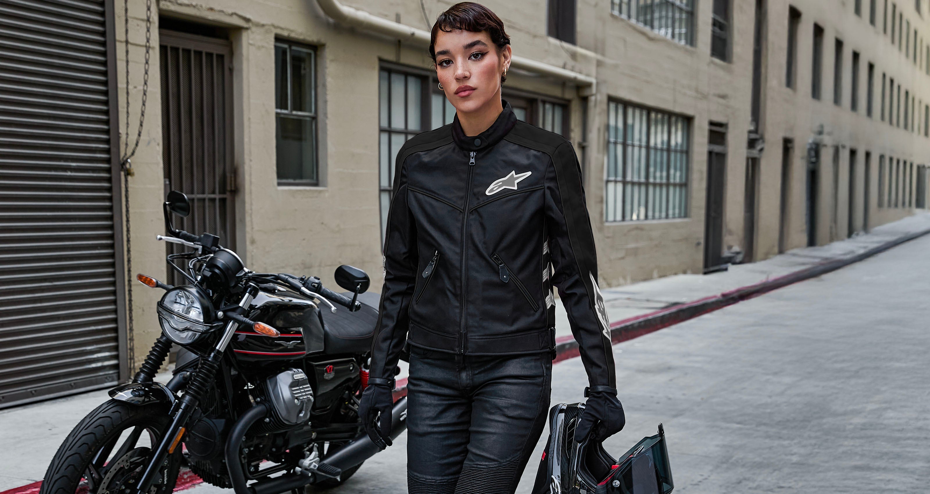 Stella T-Dyno Water Resistant - Black Motorcycle Jacket | Alpinestars®