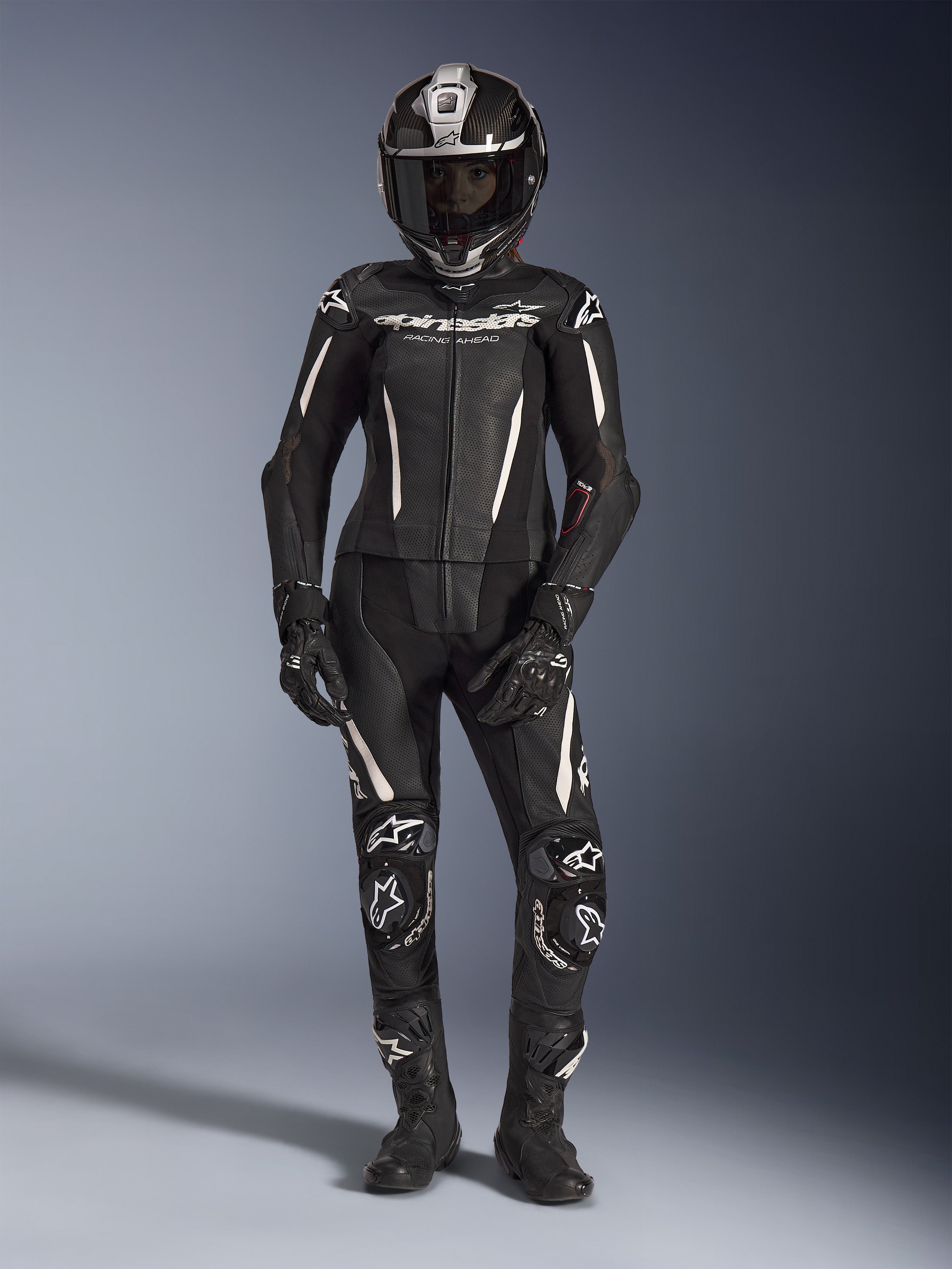 Stella GP-R7 2Piece - Black Motorcycle Suit | Alpinestars®