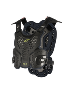 Alpinestars A-1 Roost Guard, Motocross Chest Protector, Black Anthracite with neon yellow accents, perforated honeycomb hard-shell plates, bio-foam padding, adjustable straps, lightweight off-road body armor