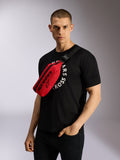 Alpinestars Only Linear Hip Bag, Red and Black cross-body waist pack with adjustable strap and bold logo.