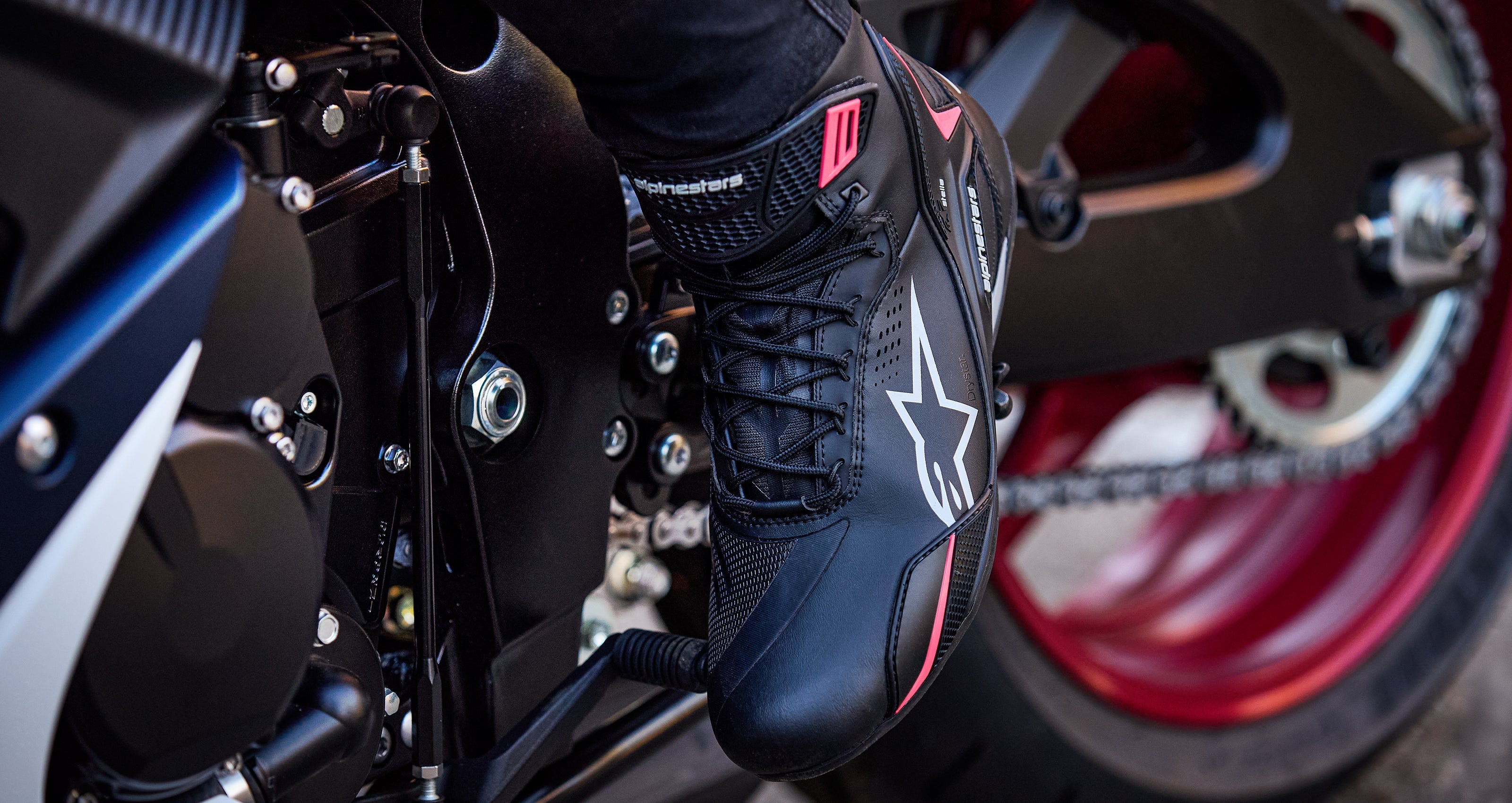 Stella Faster-4 Drystar® - Black Motorcycle Shoes | Alpinestars®