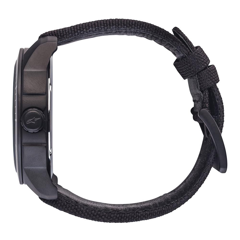 Tech Watch 3H Black Nylon Strap Black-Black/Black