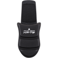 Alpinestars Nucleon KR-TB Tailbone Protector, Black, motorcycle protective gear featuring hexagonal textured surface, three-section contoured design with white logo, adjustable attachment strap for coccyx coverage